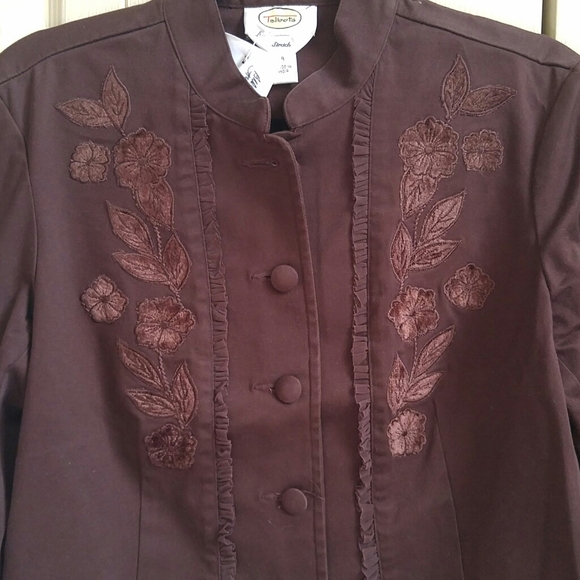 Talbots Floral Applique Blazer Jacket - Picture 2 of 8